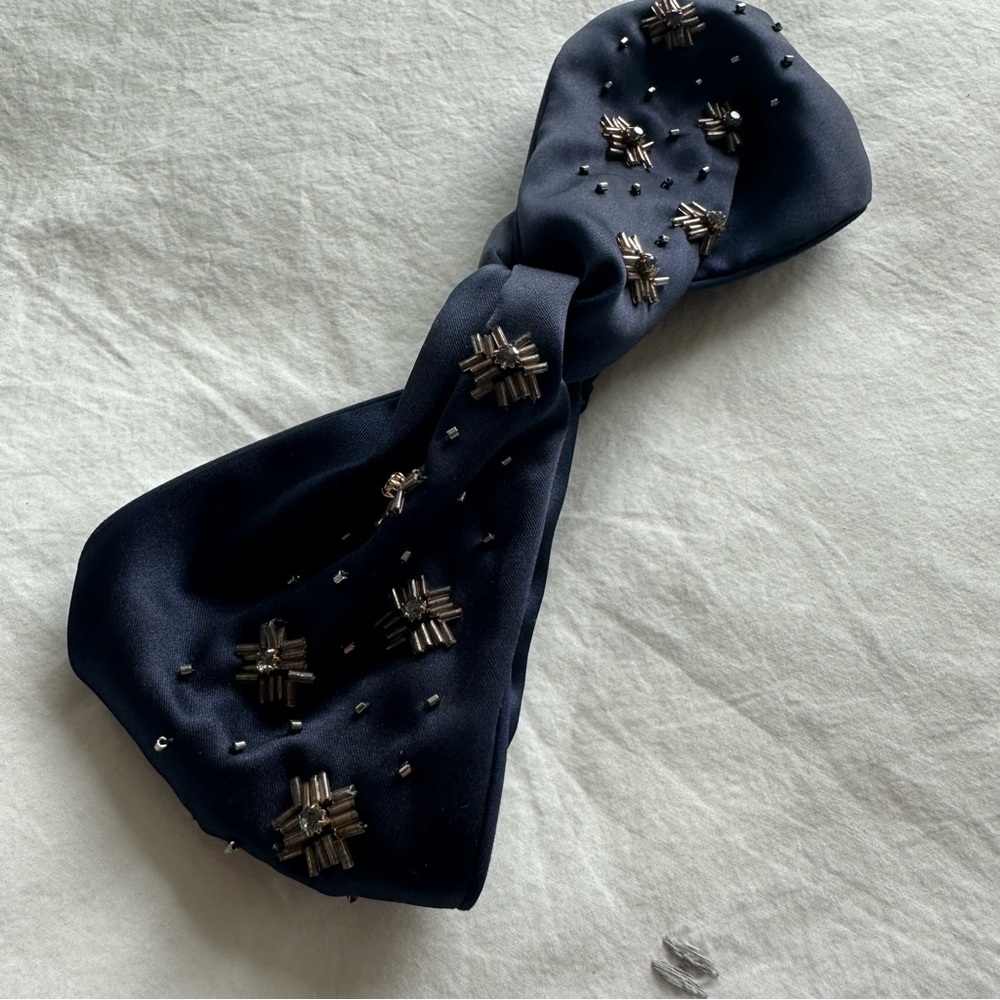 J. Crew Navy Blue Embellished Headband